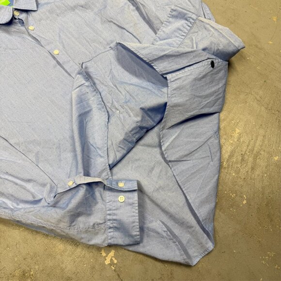 Hugo Boss Dress Shirt Regular Fit Textured Cotton Blue Long Sleeve XL - Picture 7 of 10